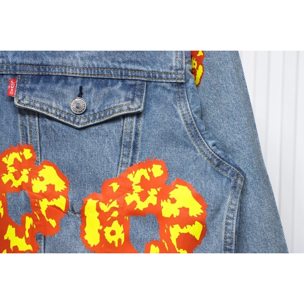 Denim Tears Washed Flame Denim Jacket Blue