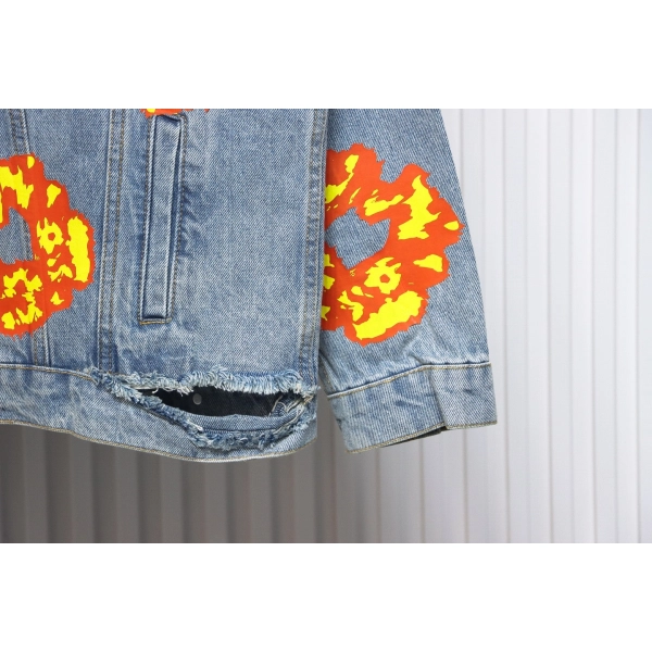 Denim Tears Washed Flame Denim Jacket Blue