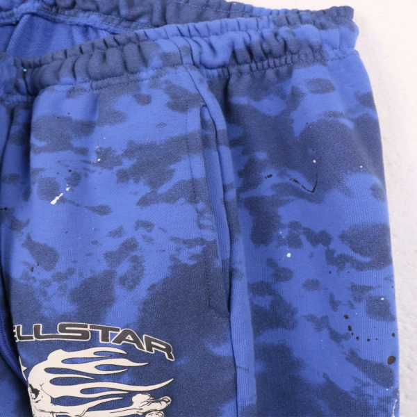 Hellstar Sports Tie-Dye Skull Hoodie & Sweatpants Set #8197 Blue