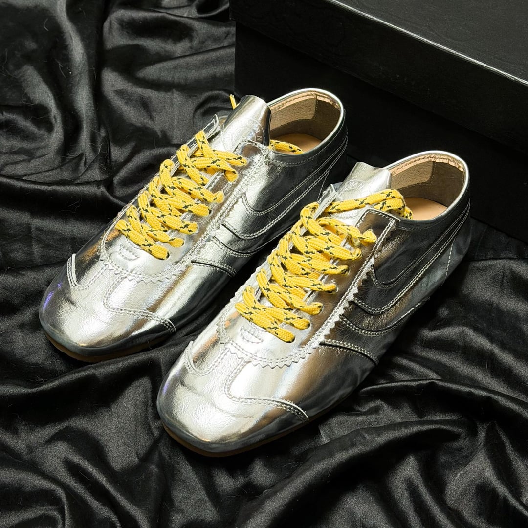PK God Batch Dries Van Noten Suede Sneakers Liquid Silver