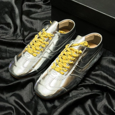 PK God Batch Dries Van Noten Suede Sneakers Liquid Silver 02
