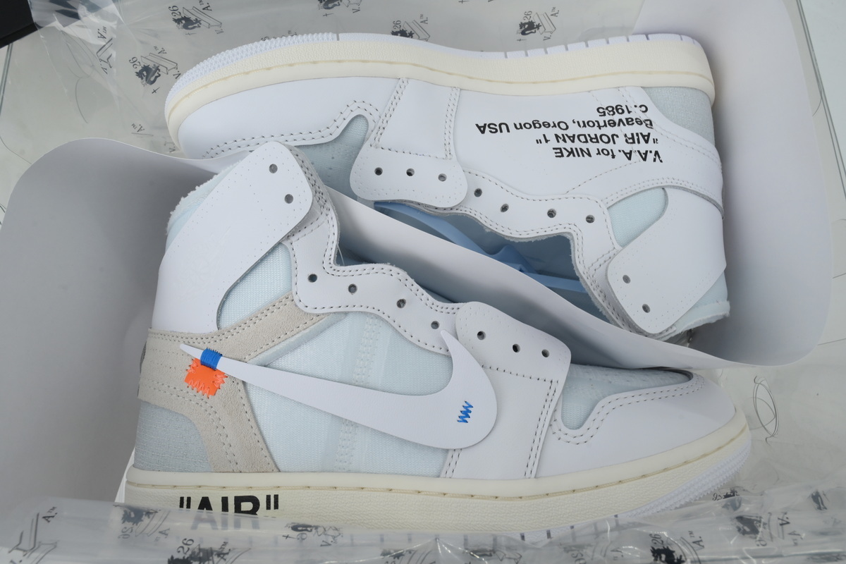 【TOP PK Batch】PK God Batch Off-White x Air Jordan 1 Retro High OG 'Alaska' AA3834-100