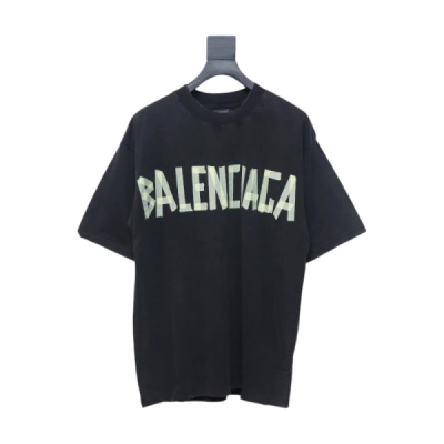 Balenciaga Masking Tape T-shirt Black + Purple Brand Fashion Jeans YZ072449 02
