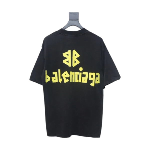 Balenciaga Masking Tape T-shirt Black + Purple Brand Fashion Jeans YZ072449