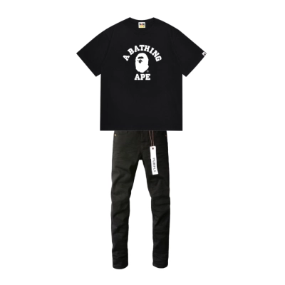 Bape T-shirt 134 + Purple Brand Fashion Jeans YZ072449 01