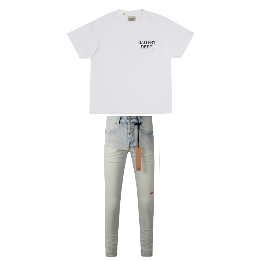 GALLERY DEPT. SOUVENIR T-SHIRT WHITE + Ksubi Jeans YZ 3017