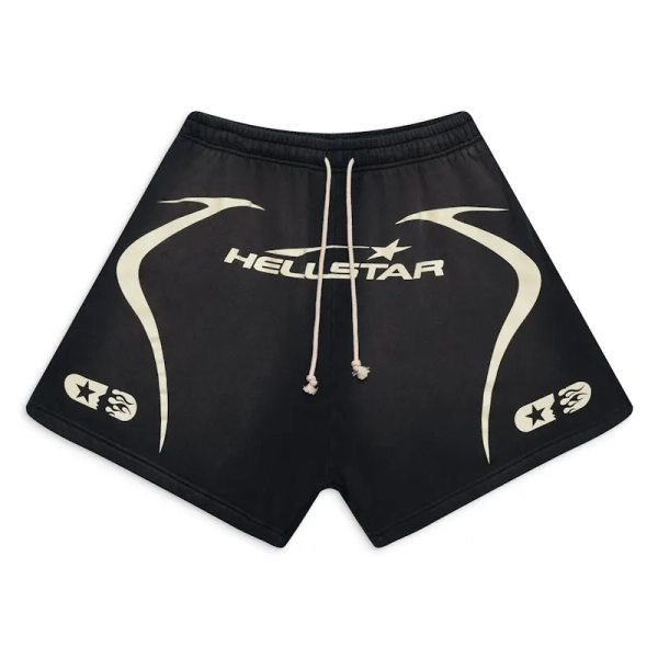 Hellstar T-shirt 508 + Purple Brand Fashion Jeans YZ072449/Hellstar Warm Up Shorts Black