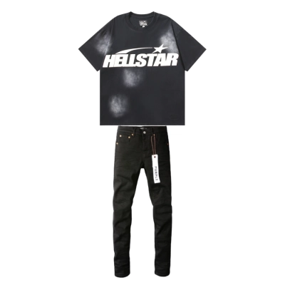 Hellstar T-shirt 613 + Purple Brand Fashion Jeans YZ072449 01