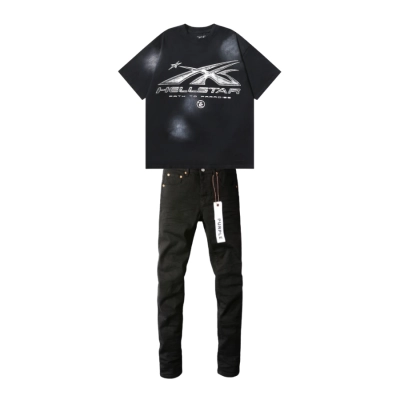 Hellstar T-shirt 619 + Purple Brand Fashion Jeans YZ072449 01
