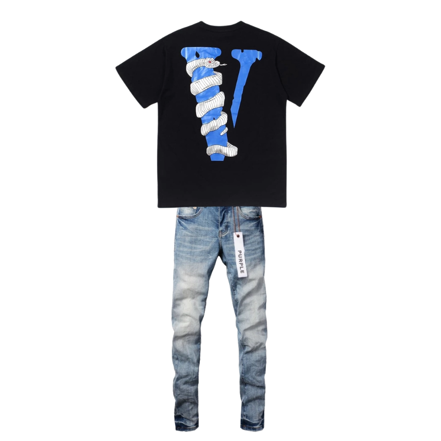 Vlone T Shirt Python Snake Shirts + Purple Brand Fashion Jeans YZ072447