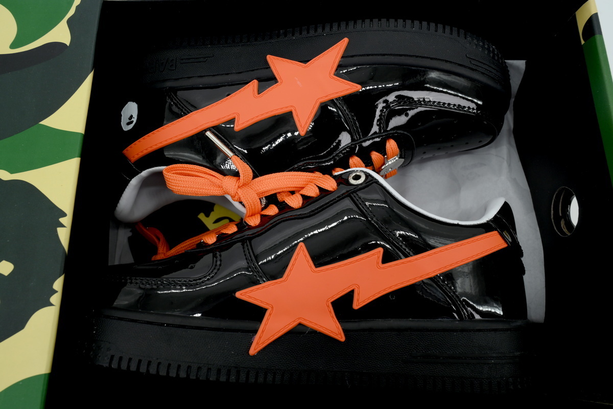 A BATHING APE Black Tangerine Red Big Star OZX8HMX 91315M
