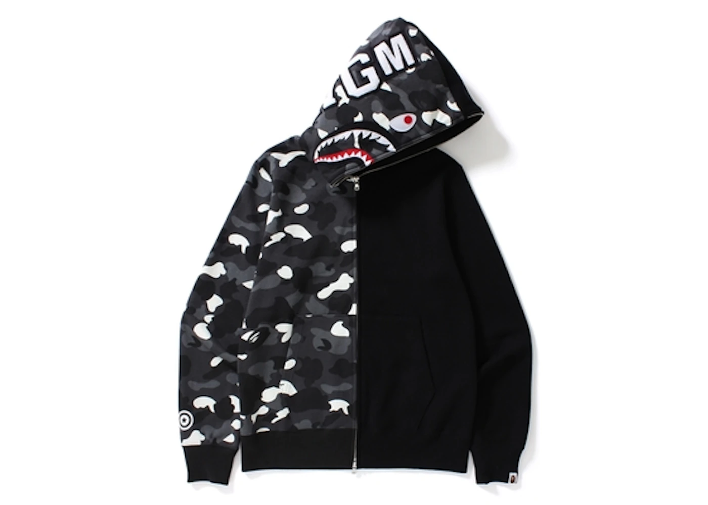 A BATHING APE City Camo Shark Full Zip Hoodie Black