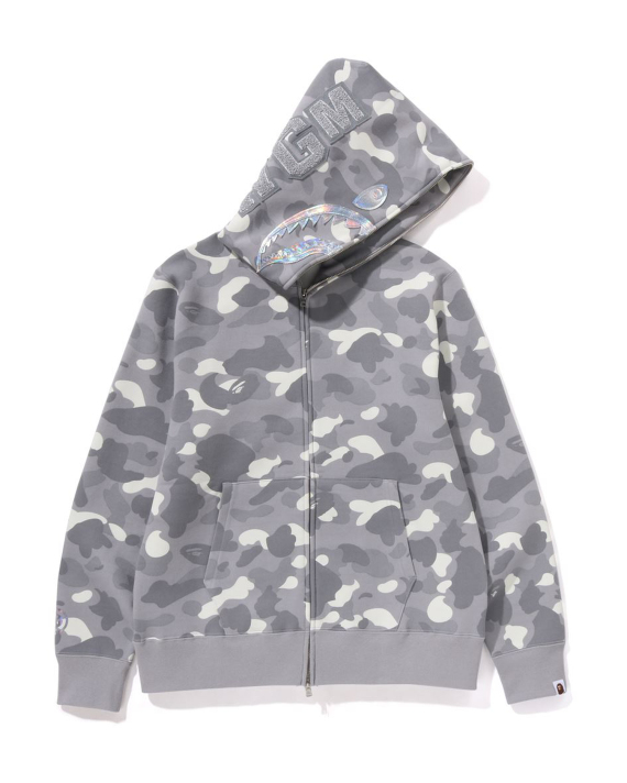 A BATHING APE City Camo Shark Full Zip Hoodie Grey