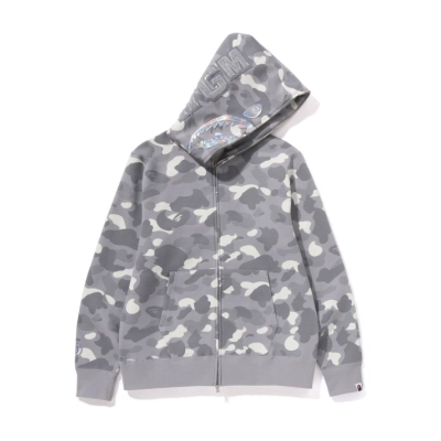 A BATHING APE City Camo Shark Full Zip Hoodie Grey 01