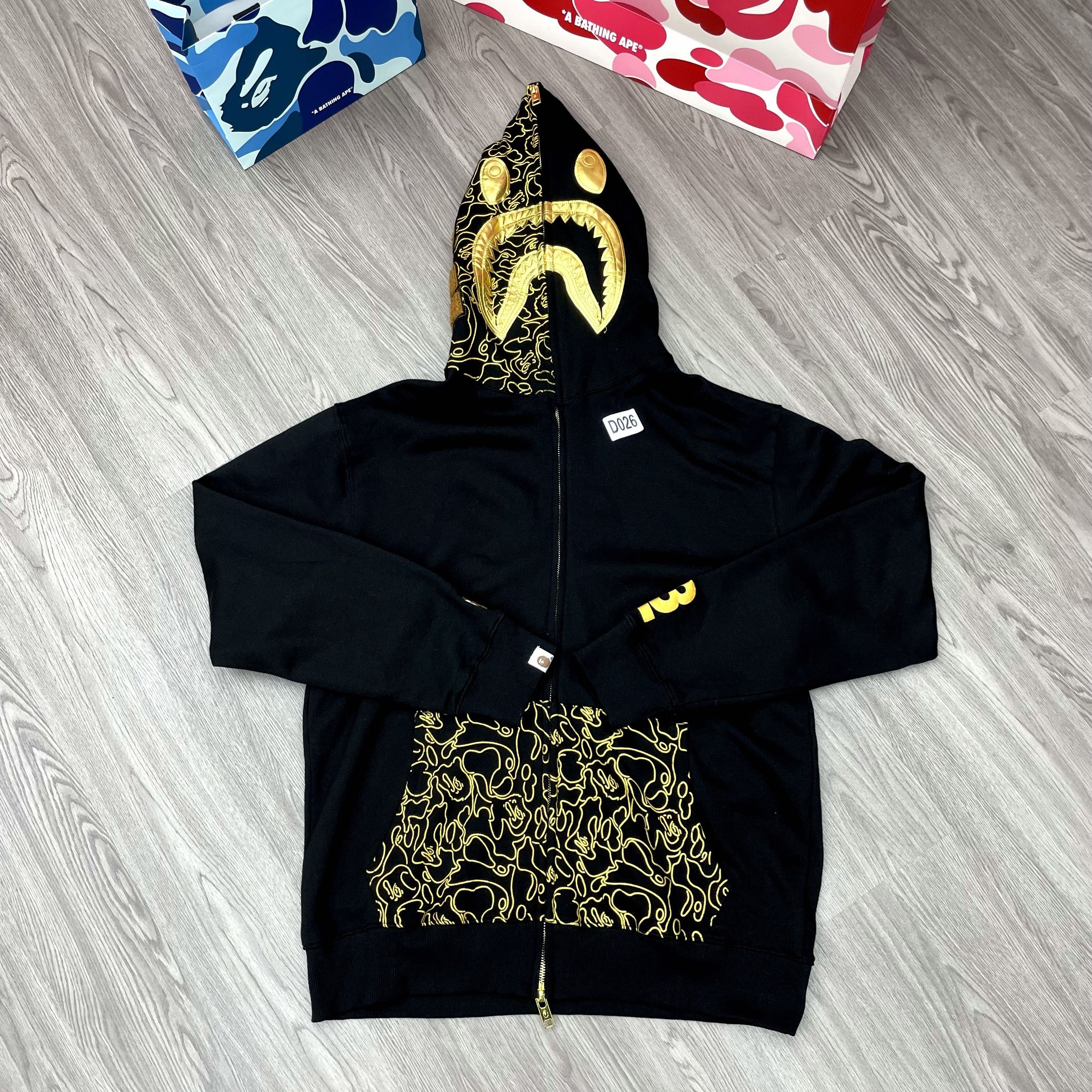 A BATHING APE Classic Shark Full-Zip Hoodie Black