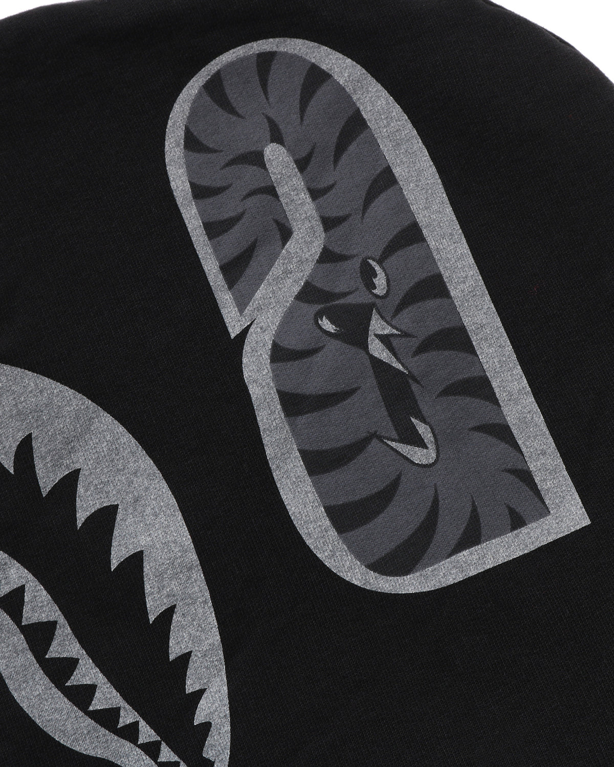 A BATHING APE Men Zip Throughs Skeleton Shark Heavy Washed Cropped Fit Full Zip Hoodie