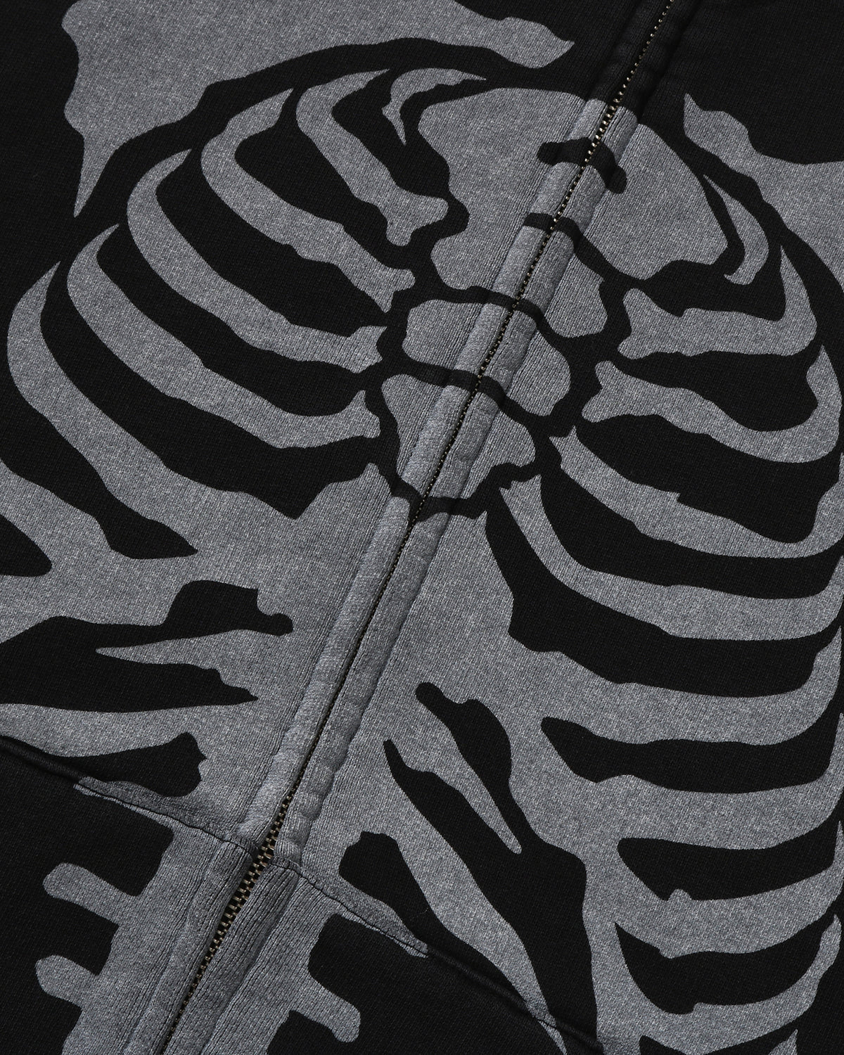 A BATHING APE Men Zip Throughs Skeleton Shark Heavy Washed Cropped Fit Full Zip Hoodie