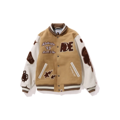 A BATHING APE X Coca Cola Varsity Jacket Brown/Red 01