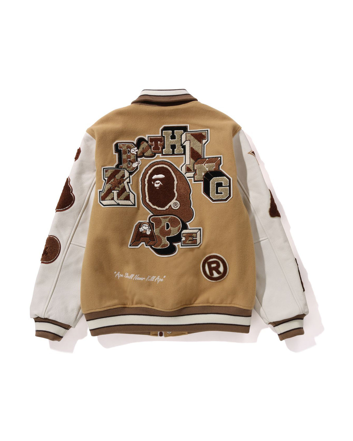 A BATHING APE X Coca Cola Varsity Jacket Brown/Red