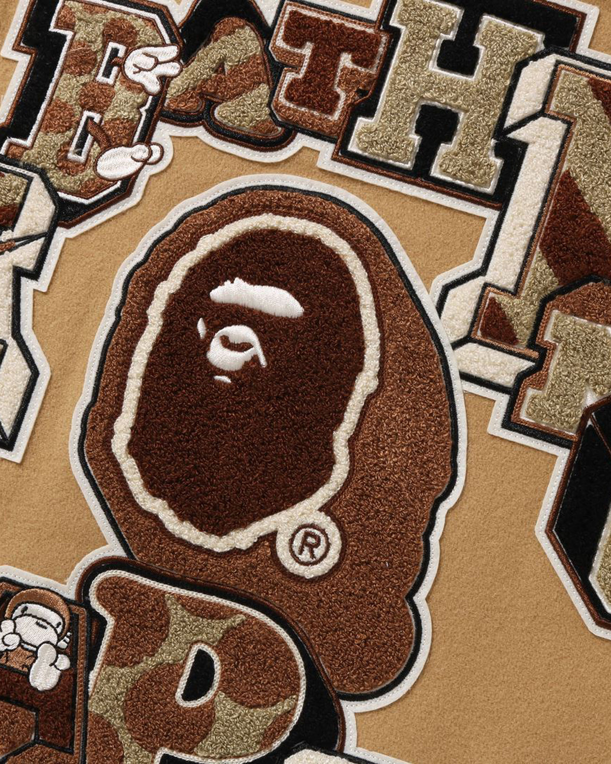 A BATHING APE X Coca Cola Varsity Jacket Brown/Red