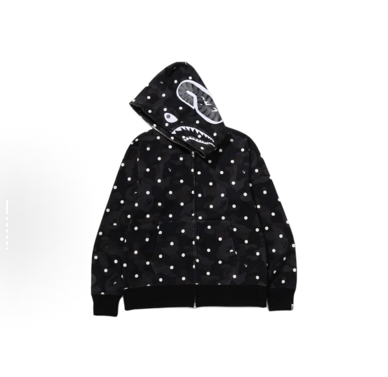 BAPE ABC Dot Shark Full Zip Hoodie Black