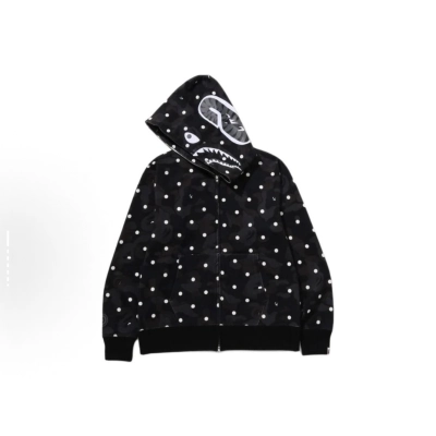 BAPE ABC Dot Shark Full Zip Hoodie Black 02