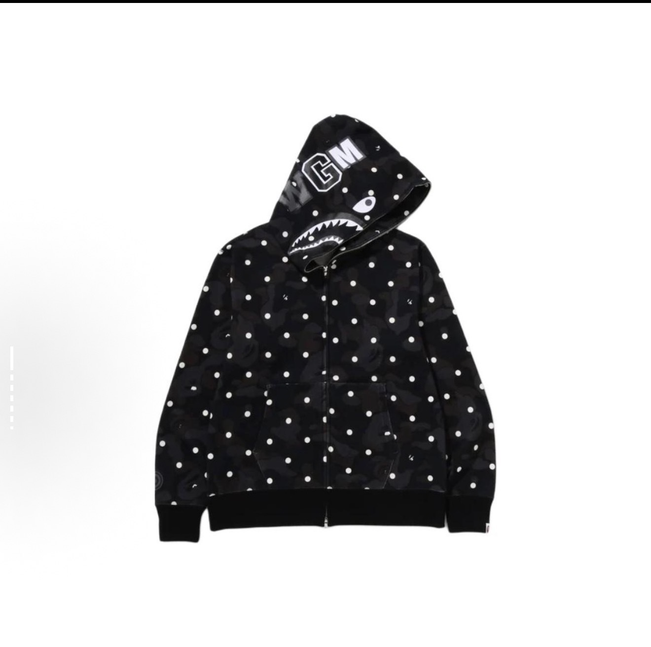 BAPE ABC Dot Shark Full Zip Hoodie Black