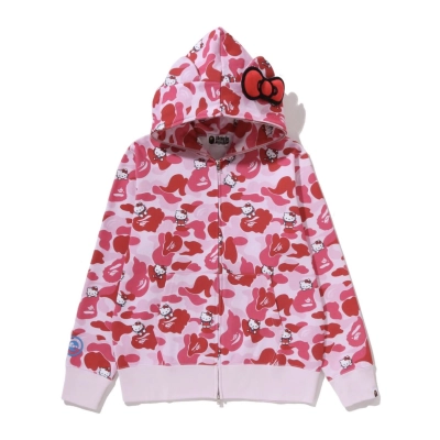 BAPE X HELLO KITTY CAMO FULL ZIP HOODIE Pink 01