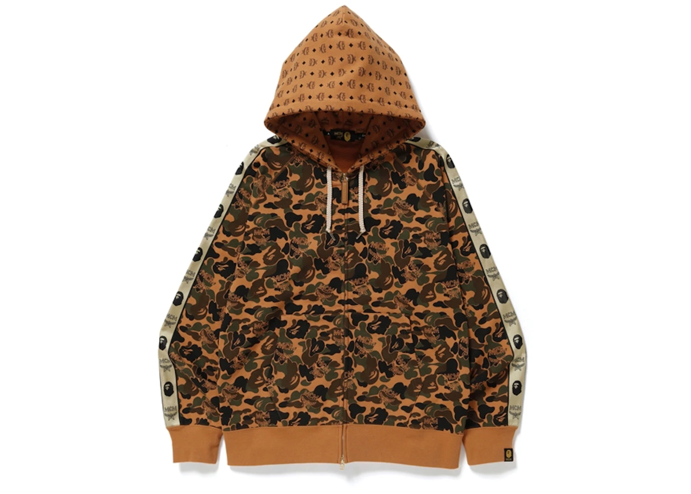 BAPE x MCM Camo Zip Hoodie Brown Men's