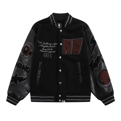 BAPE x Neighborhood Varsity Jacket 01