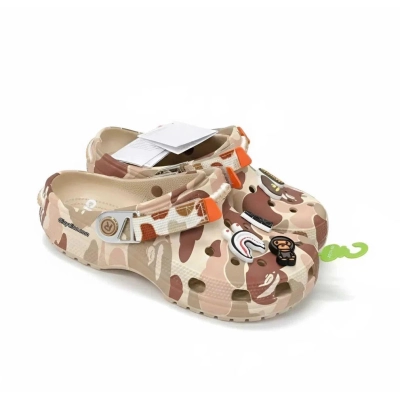 Crocs Classic Clog A Bathing Ape ABC Camo Brown YL 01