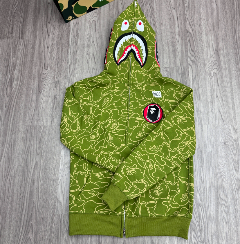 A Bathing Ape (BAPE) 30th Anniversary Line Camo Shark Full Zip Hoodie