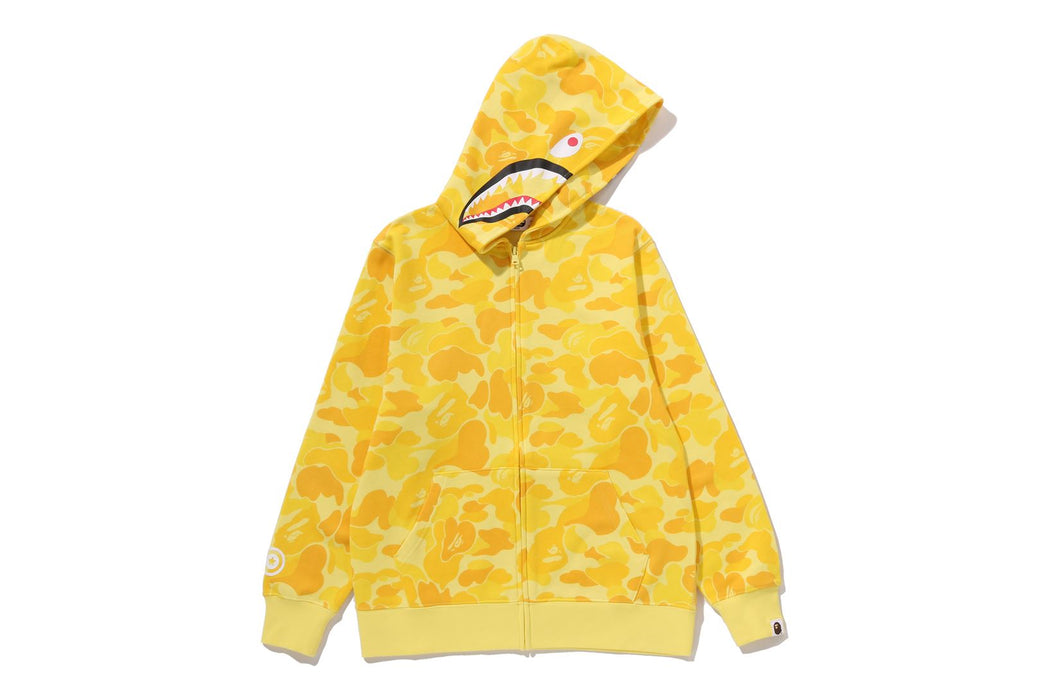 A Bathing Ape (BAPE) CAMO MILO SHARK ZIP HOODIE Yellow