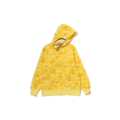 A Bathing Ape (BAPE) CAMO MILO SHARK ZIP HOODIE Yellow 01