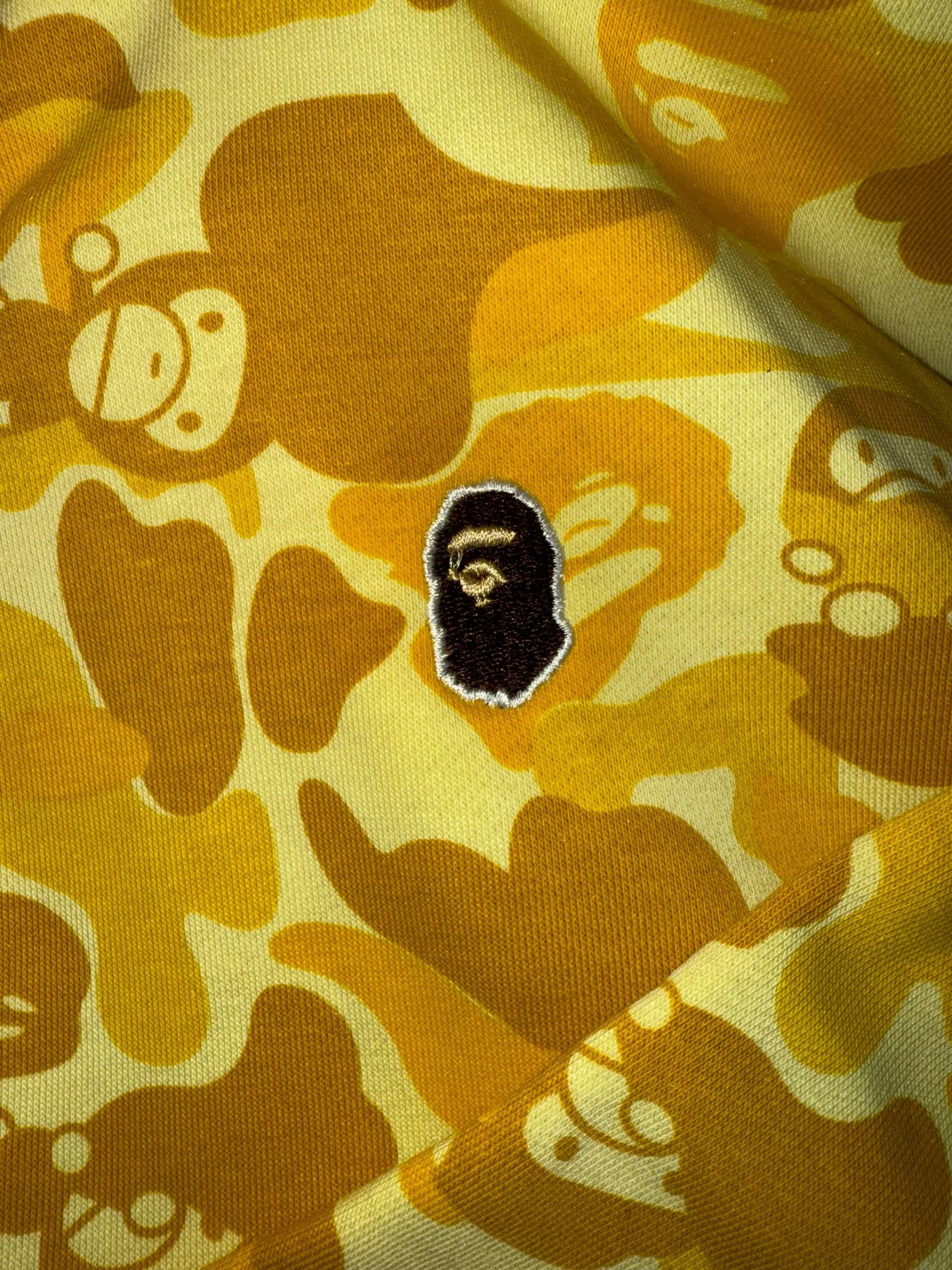 A Bathing Ape (BAPE) CAMO MILO SHARK ZIP HOODIE Yellow