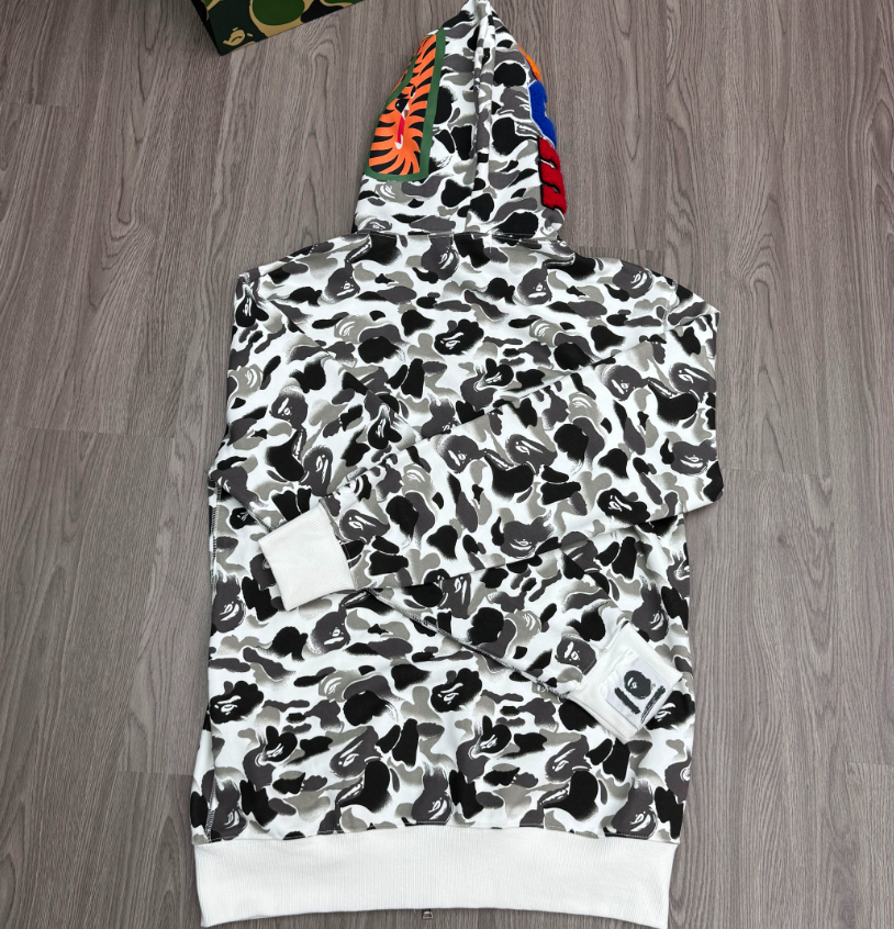 A Bathing Ape (BAPE) Kyoto City Camo Shark Full Zip Hoodie
