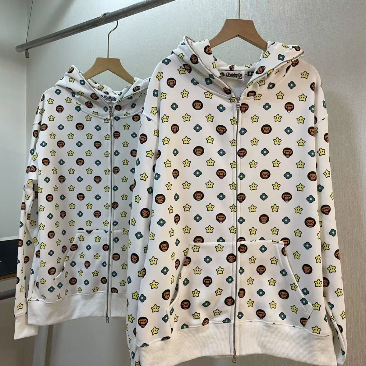 A Bathing Ape (BAPE) MILO MONOGRAM OVERSIZED FULL ZIP HOODIE