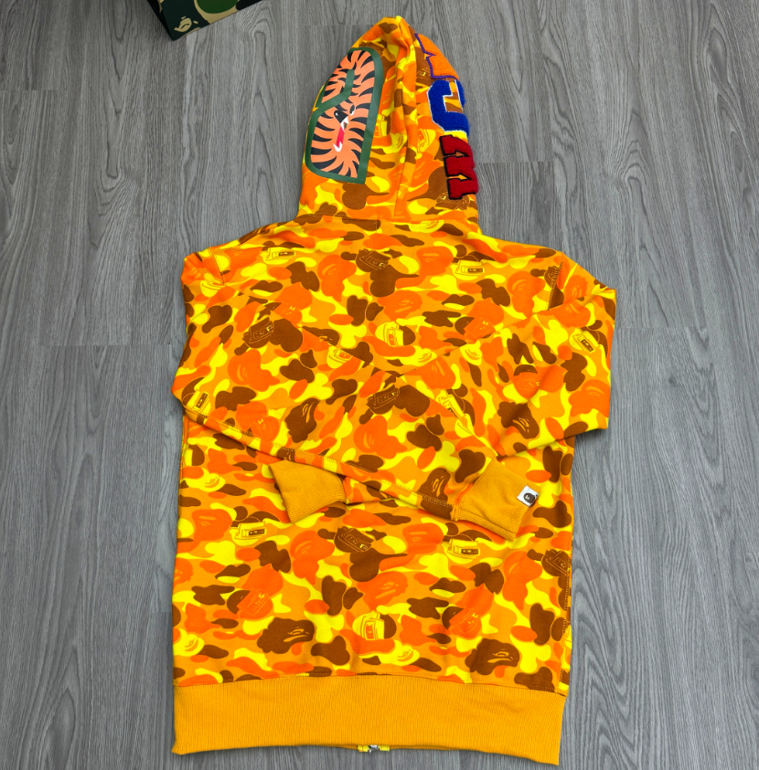 A Bathing Ape (BAPE) x PUBG Shark Full Zip Hoodie Orange