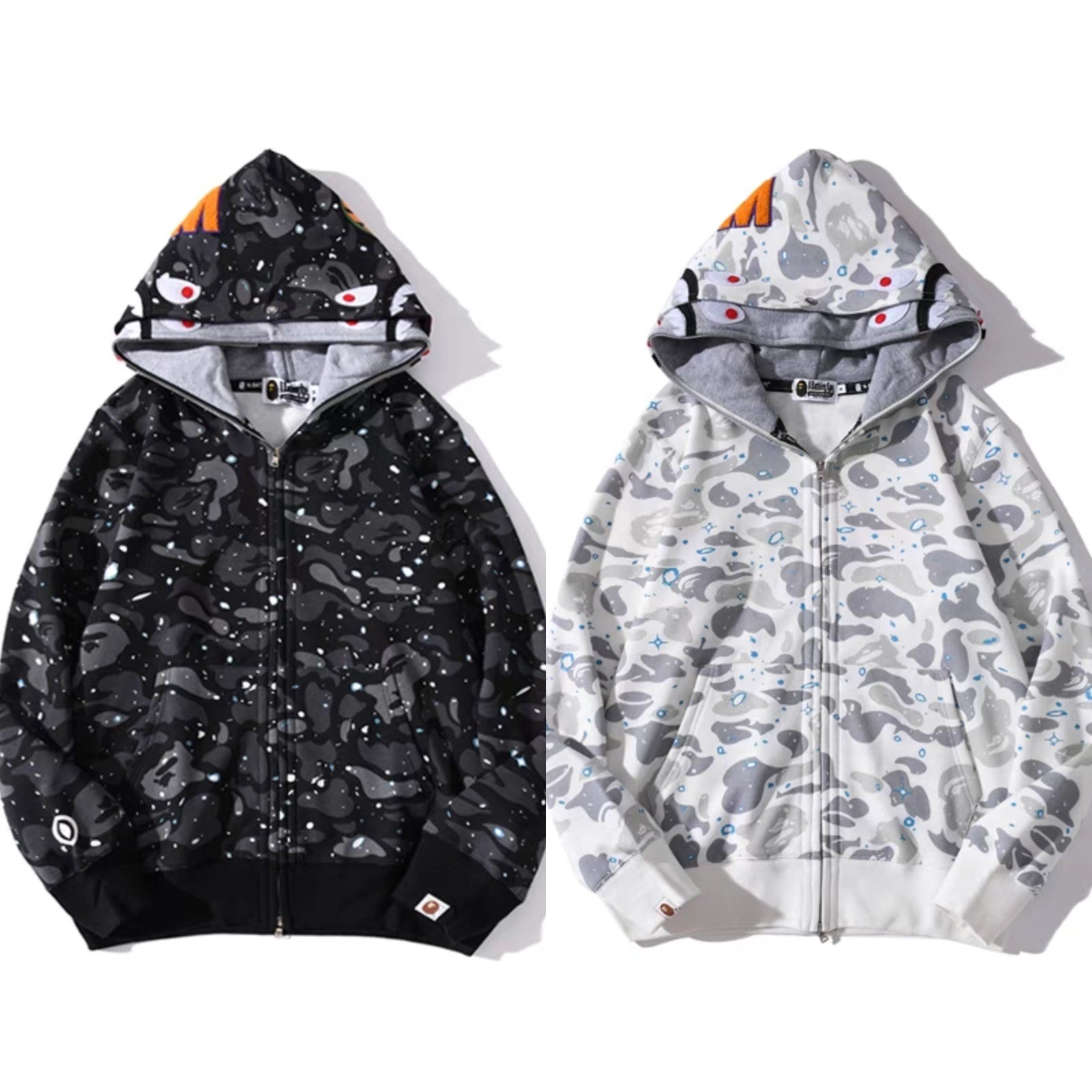 A Bathing Ape BAPE Shark Full-Zip Hoodie Black/White