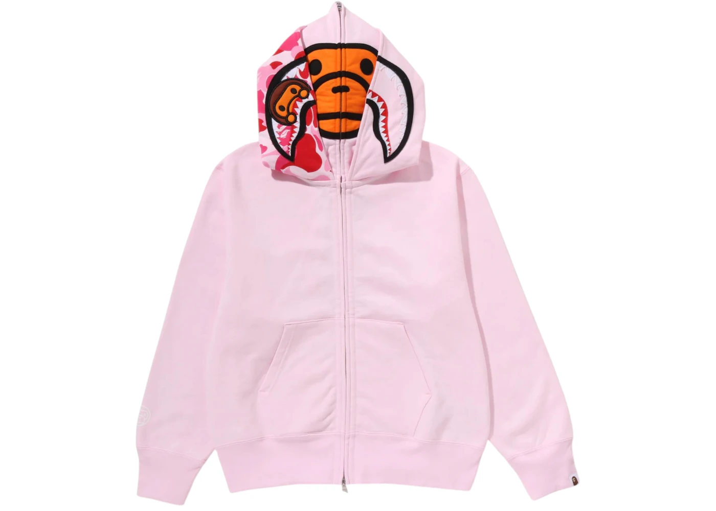A Bathing Ape BAPE Women's Milo Shark Full Zip Double Hoodie Hoodie (Silver Font Milo)