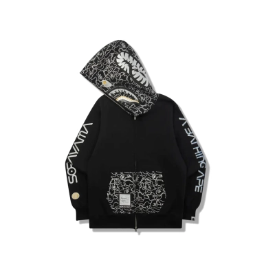 A Bathing Ape BAPE x Hajime Sorayama Shark Full Zip Hoodie 01