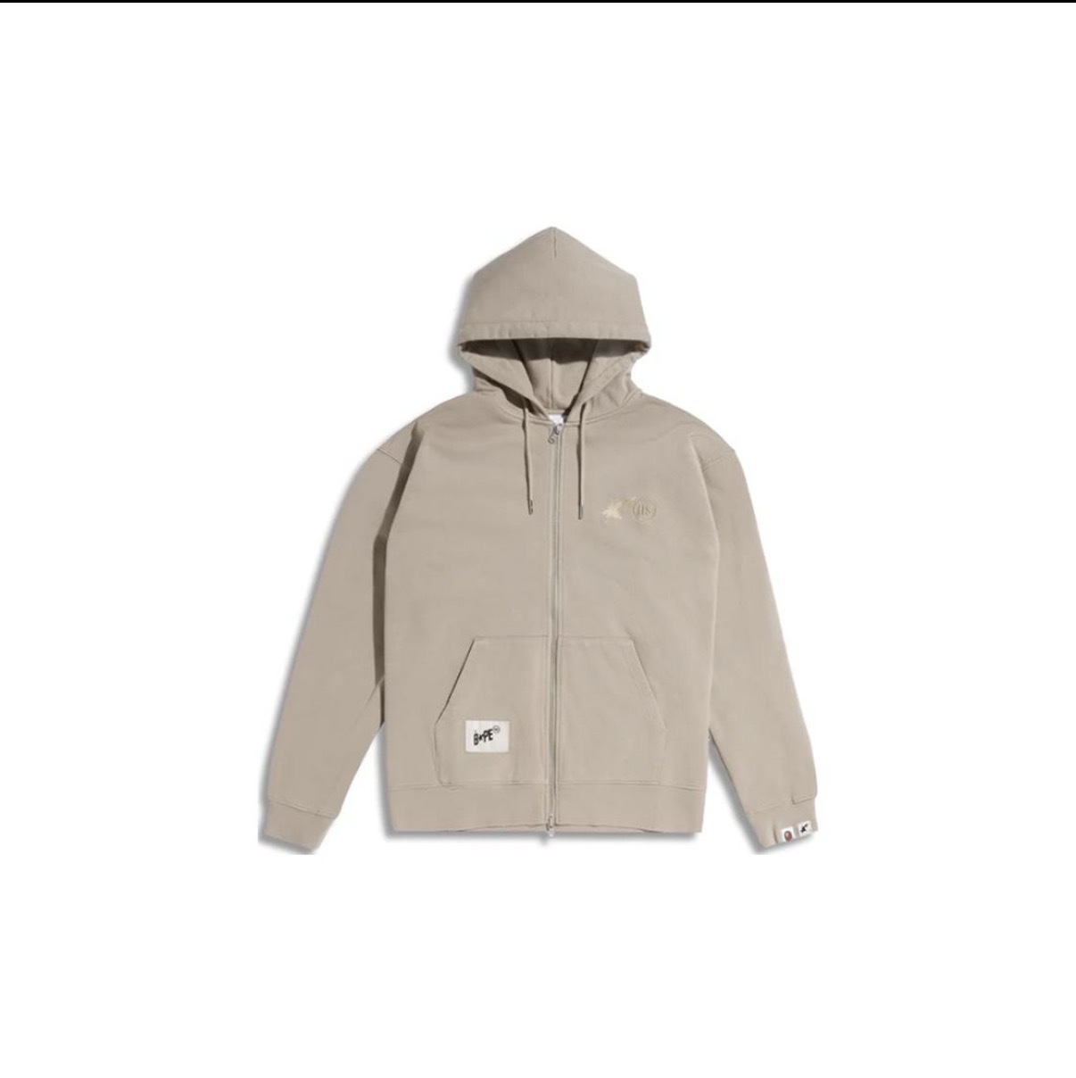 A Bathing Ape BAPE x Highsnobiety Full Zip Hoodie Charcoal/Ivory/Beige