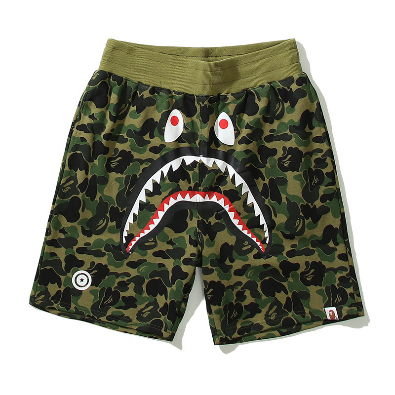 BAPE 1st Camo Shark Sweat Shorts Green