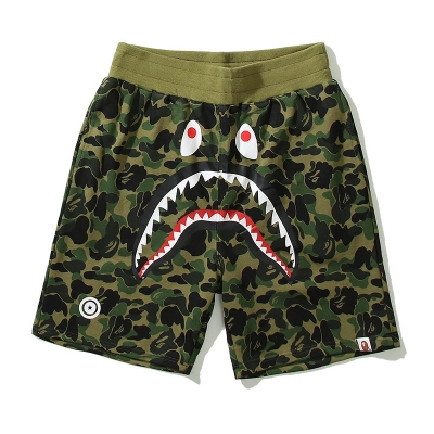 BAPE 1st Camo Shark Sweat Shorts Green 01