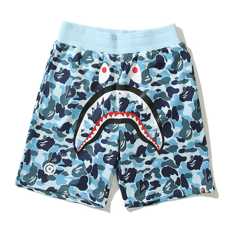 BAPE ABC Camo Shark Sweat Shorts Blue