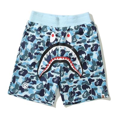 BAPE ABC Camo Shark Sweat Shorts Blue 01