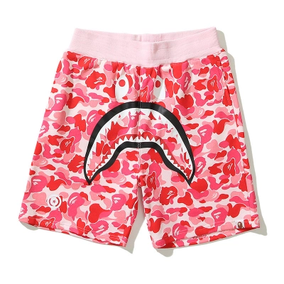 BAPE ABC Camo Shark Sweat Shorts Pink 01