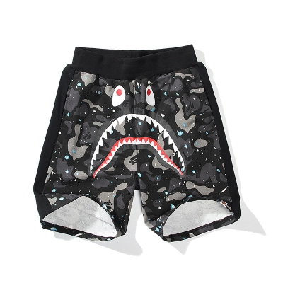 BAPE Color Camo Shark Sweat Shorts Black 01