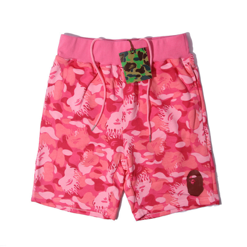 BAPE Fire Camo Sweat Shorts Pink