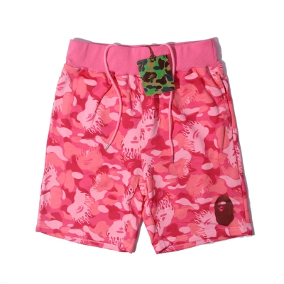 BAPE Fire Camo Sweat Shorts Pink 01